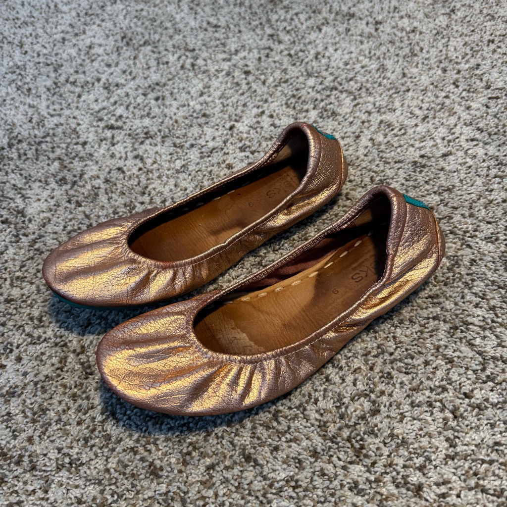 Tieks Rose Gold Glam Women's Flats - Size 9